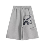 Linen graphic bermuda pants