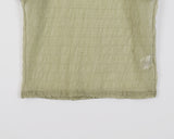 Shanz shirring pleated see-through puff short sleeve T-shirt