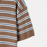 Bern Striped Collared Short Sleeve Knit