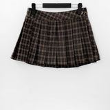 Wool 20%) Nut Check Wrap Mini Skirt