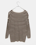 Mui Stripe Round Neck Loose Fit Knit
