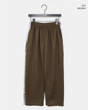 [Brushed] Edie Lace Banding Strap Training Wide Long Pants