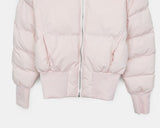Eru Shibori fur hooded zip-up short padding