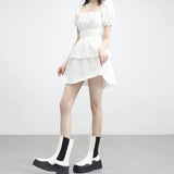 Webit Shirring Puff Dress