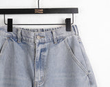[MADE] Betts Light Washing Back Banding Denim Long Wide Pants