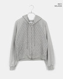 Homer Dot Raglan Two-Way Zipper Long Sleeve Hood Zip-Up