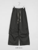 [unisex] Menday banding string parachute wide cotton pants