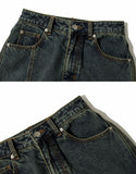 Damaged Washing Denim Long Skirt