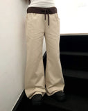 Emin Color Matching Banding Strap Pocket Bootcut Training Long Pants