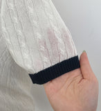 Rael Cable Color Matching Open Collar Knit