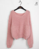 Selena V-neck Angora Long Sleeve Knit