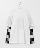 Tenshima Flower Stripe Layered Over Long Sleeve Tee