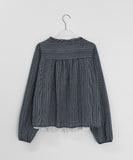 Slow-in Stripe Frill Ribbon Layered Blouse