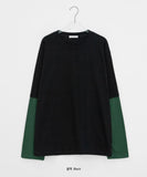 Dehip Stripe Layered Long Sleeve Tee
