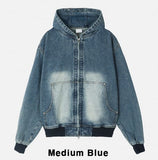 Cosid Rivet Denim Hood Zip-Up