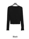 Lean ribbed cropped long-sleeved t-shirt