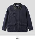 Mel pocket leather pointed work jacket