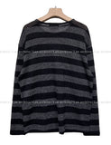 Shoulder snap stripe see-through tee