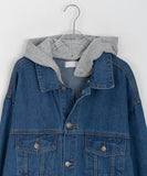 [unisex] Yovel Two-Way Hood Oversized Denim Jacket