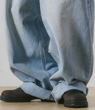 Dirty Washed Denim Balloon Pants