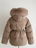 Cerny String Fur Hooded Short Padded Jumper