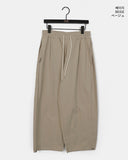 Sando back pocket hem snap pin tuck cotton pants