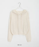 Rohyu Boucle Summer Knit Hood Cardigan