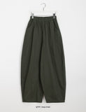 Yumeu Banding Pintuck Balloon Wide Cotton Pants