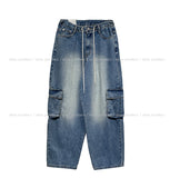 Stopper Washing Wide Cargo Denim Pants
