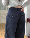 Classy Back Pocket Cotton Balloon Pants