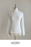 Tight Creamy Half-Neck Basic T-shirt