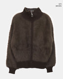 Soin Mink Fur Zip-Up Jumper