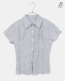 Pedi Stripe Embo Wrinkle Short Sleeve Shirt