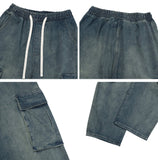 Eater Button Cargo Banding Denim Pants