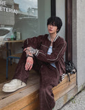 Melts velvet pintuck wide banding pants