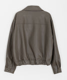 [BAON] Mizenda Leather Zip-Up Jacket