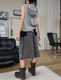 Pio Stud Double Knee Washed Bermuda Pants