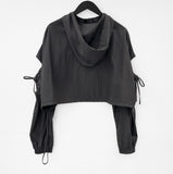 Lehen Cut-Out Cropped Hooded Jumper