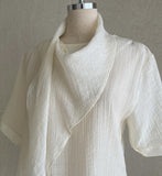 Dier Scarf Tie Short Sleeve Blouse