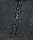 WASHED SOLAR APPLIQUE ZIP UP HOODIE
