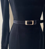 Mamon Velvet Square H Line One Piece (Belt Set)