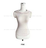 Pie knit hood sleeveless