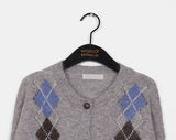 [Wool20] Necker Vintage Diamond Argyle Knit Cardigan