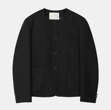 Shaki Tweed Round Jacket