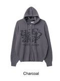Delrin Print Knit Hood Zip-Up