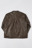 Embossed biker leather jacket