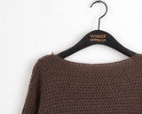 Lipu boat neck overfit soft long sleeve knit