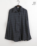 Conch Vintage Linen Boxy Check Shirt