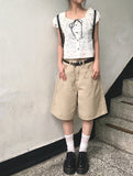 Conce Buckle Back Point Bermuda Cotton Short Pants