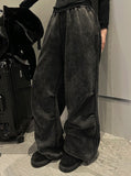 Vintage Washing Triple Line Wide Pants